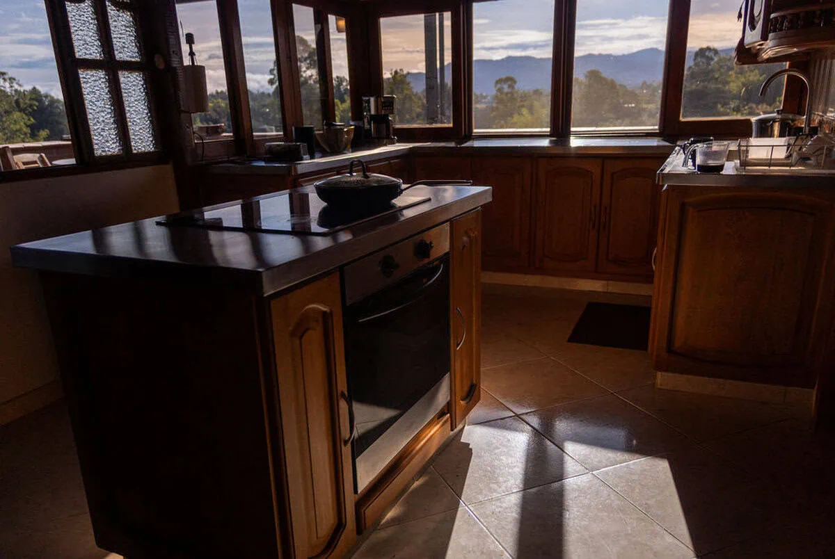 Beautiful outdoor terrace and garden area at Finca Conejo Blanco
