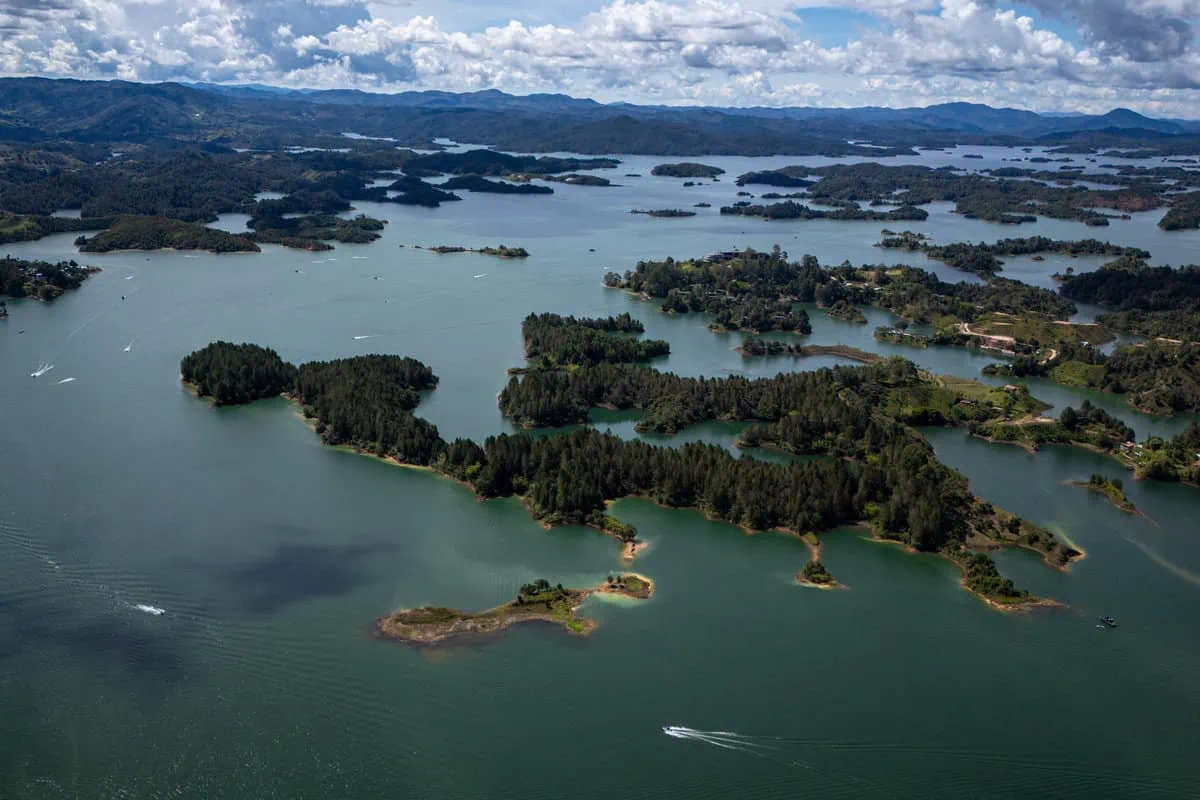 Lush green plants and colorful house at Finca Conejo Blanco