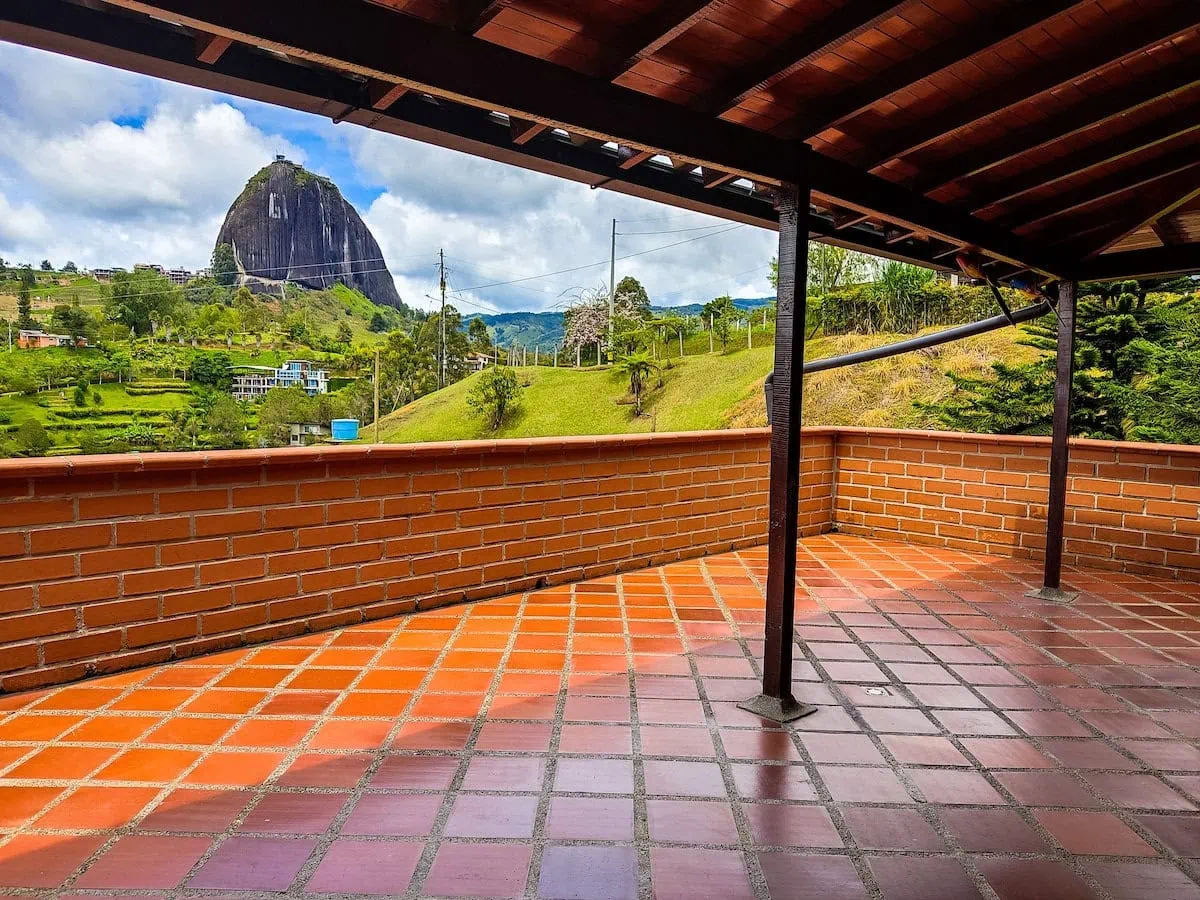 Stunning panoramic view of El Peñol rock from Finca Conejo Blanco